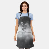 Zilvergrijze kerstcadeautjes op grijze bokeh schort (Gedragen)