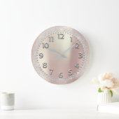 Zilvergrijze kristallen Glitter Arabic Numbers Roo Grote Klok (Huis)