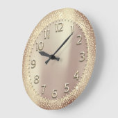 Zilvergrijze kristallen Glitter Arabic Numbers Roo Grote Klok (Hoek)