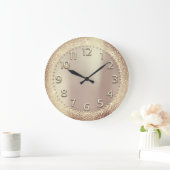 Zilvergrijze kristallen Glitter Arabic Numbers Roo Grote Klok (Huis)