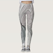 Zilvergrijze Leggings met een vlinderpatroon (Voorkant)