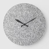 Zilvergrijze lichtglitter grote klok (Voorkant)