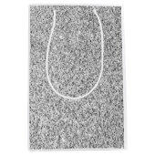 Zilvergrijze lichtglitter medium cadeauzakje (Voorkant)