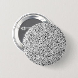 Zilvergrijze lichtglitter ronde button 5,7 cm