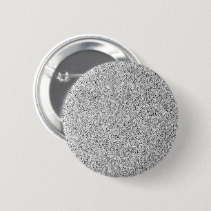 Zilvergrijze lichtglitter ronde button 5,7 cm