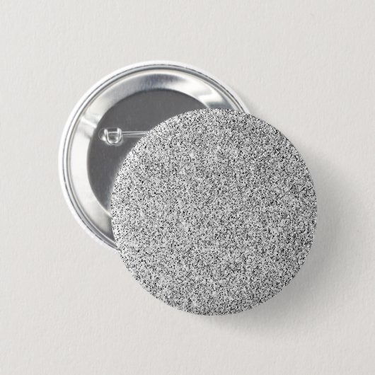 Zilvergrijze lichtglitter ronde button 5,7 cm (Voorkant /achterkant)