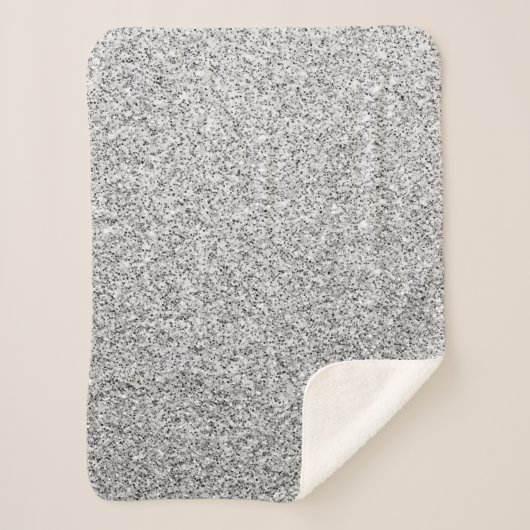 Zilvergrijze lichtglitter sherpa deken (Voorkant)