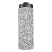 Zilvergrijze lichtglitter thermosbeker (Voorkant)