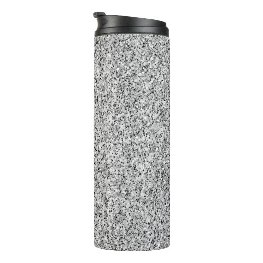 Zilvergrijze lichtglitter thermosbeker (Geroteerd rechts)