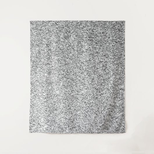 Zilvergrijze lichtglitter wandkleed (Voorkant)