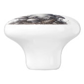 Zilvergrijze paddenstoel in het bos keramische knop (Zijkant)