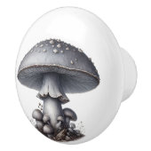 Zilvergrijze paddenstoel in het bos keramische knop (Rechts)