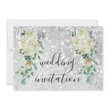 Zilvergrijze riemen Glitte Floral Mint Green Weddi