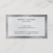 Zilvergrijze slijpvormende iristische textuur visitekaartje (Achterkant)