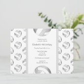 zilvergrijze volleybalpatroonmeisjes kaart (Staand voorkant)