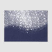 Zilvergrijze witte metallische glitter Blue Navy Tissuepapier (Voorkant)