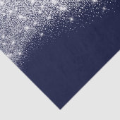 Zilvergrijze witte metallische glitter Blue Navy Tissuepapier (Detail)