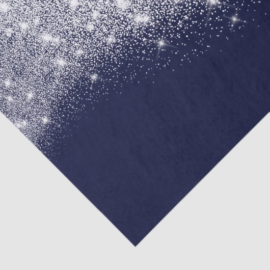 Zilvergrijze witte metallische glitter Blue Navy Tissuepapier (Detail)