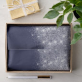 Zilvergrijze witte metallische glitter Blue Navy Tissuepapier (Geschenk)