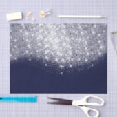 Zilvergrijze witte metallische glitter Blue Navy Tissuepapier (Craft)