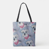 ZILVERGRIJZE ZOETE SCHNAUZER HOND TOTE BAG (Achterkant)