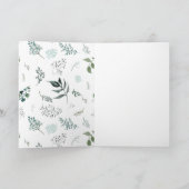 Zilvergroene Eucalyptus Bruiloft Kaart (Binnen)
