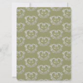 Zilverhardende bruiloft groen en wit kaart (Achterkant)