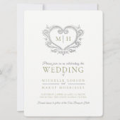 Zilverhardende bruiloft groen en wit kaart (Voorkant)