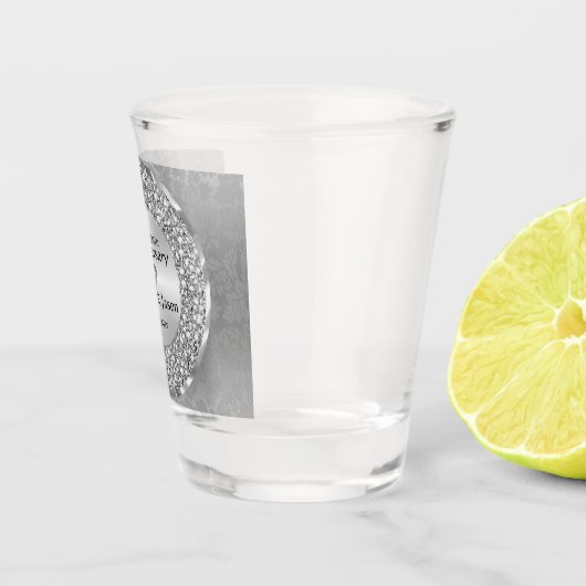 Zilverharding en witte diamanten - Jubileum Shot Glas (Rechts)