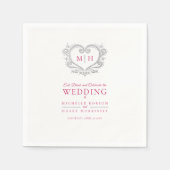 Zilverharding met monogram bruiloft servet (Voorkant)