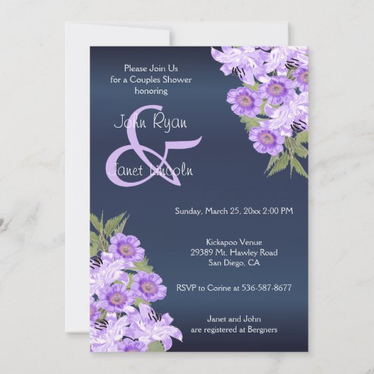 Zilverharding op lavender- en marineslag kaart (Achterkant)