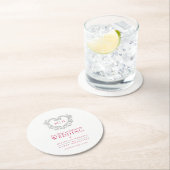 Zilverharding rode baarmoedervlek bruiloft ronde kartonnen onderzetter (Insitu)