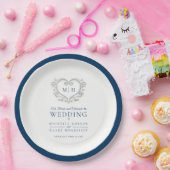 Zilverharuw baardplein bruiloft papieren bordje (Feest)