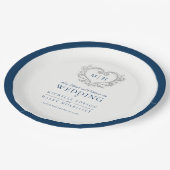 Zilverharuw baardplein bruiloft papieren bordje (Gekanteld)