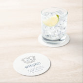 Zilverharuw baardplein bruiloft ronde kartonnen onderzetter (Insitu)