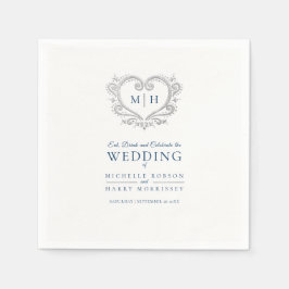 Zilverharuw hartwondennapkins baarmoeder servet