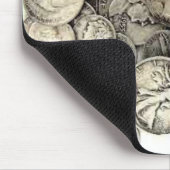 Zilverige Amerikaanse munten Muismat (Hoek)