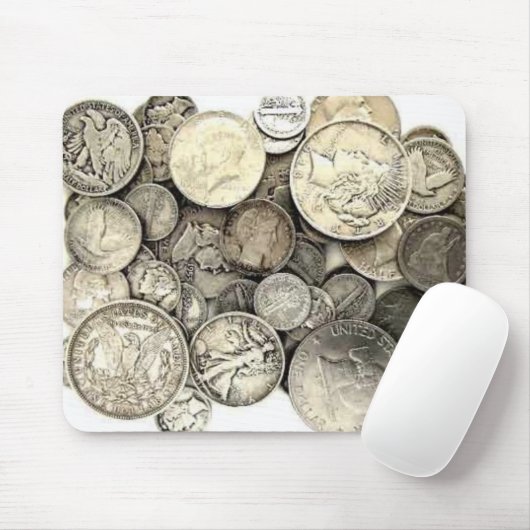 Zilverige Amerikaanse munten Muismat (Met muis)