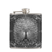 Zilverige boom van een roestrijke erlenmeyer heupfles (Voorkant)