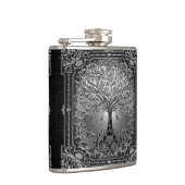 Zilverige boom van een roestrijke erlenmeyer heupfles (Rechts)