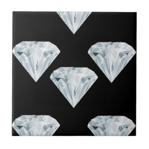 Zilverige glanzende diamanten op zwart tegeltje