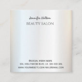 Zilverige glittervetten maken keukenoog vierkante visitekaartje (Achterkant)