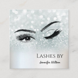 Zilverige glittervetten maken keukenoog vierkante visitekaartje