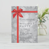 Zilverige Glow Corporate Holiday Party Kaart (Staand voorkant)