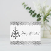Zilverige hedendaagse Kerstmis Feestdagenkaart (Staand voorkant)
