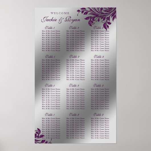 Zilverige Paarse lekken Poster (Voorkant)