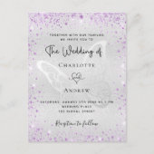 Zilverige paarse vlinder uitnodiging briefkaart (Voorkant)