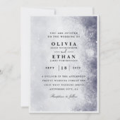 Zilverige wintertrouwuitnodigingen kaart (Voorkant)