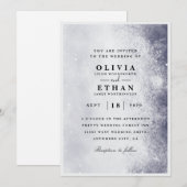 Zilverige wintertrouwuitnodigingen kaart (Voorkant / Achterkant)