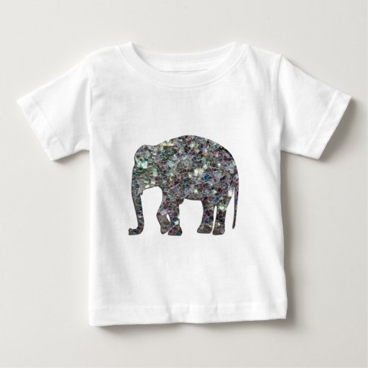Zilverige zilvermozaïekglitter Elephant (Voorkant)